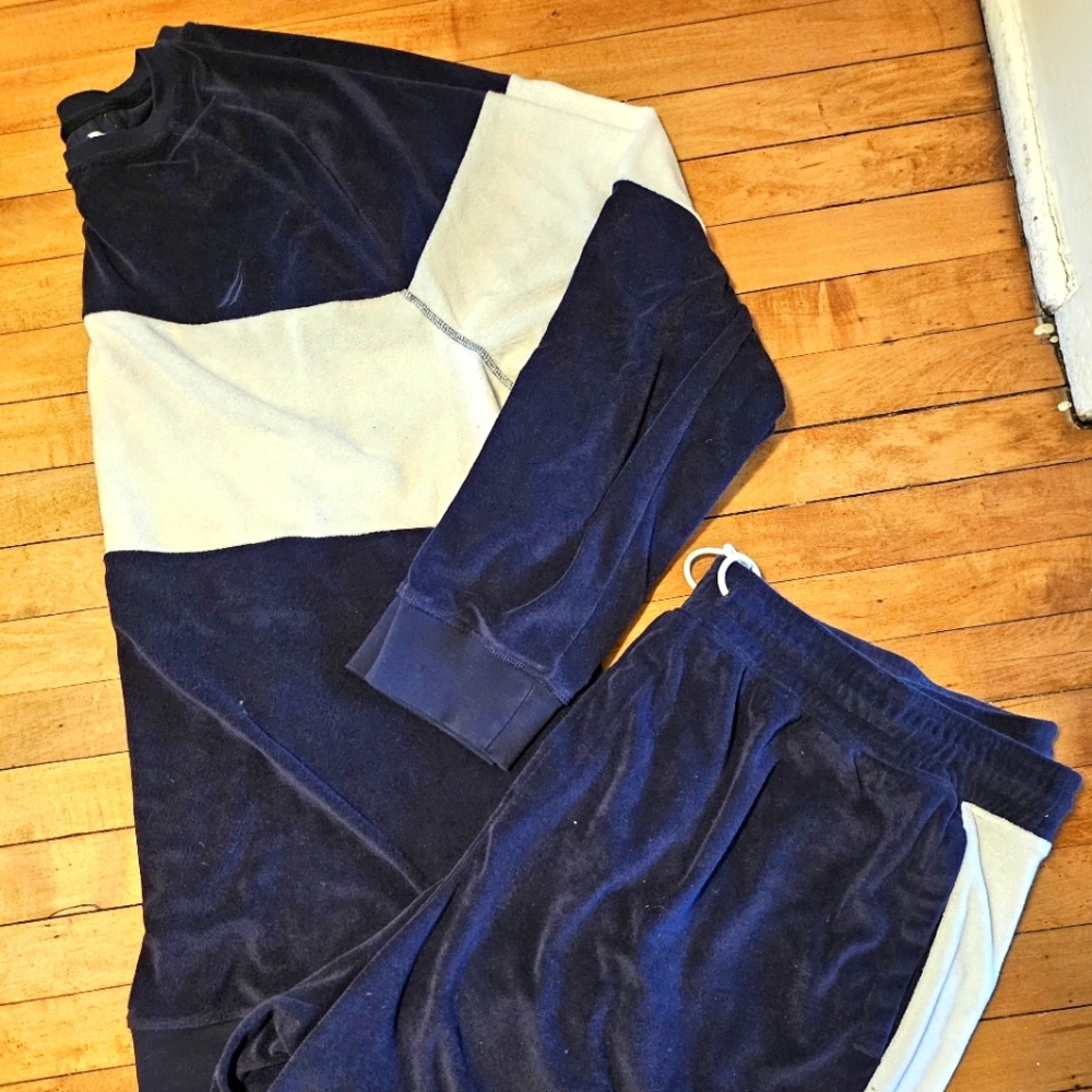 Nautica Navy and white Velour Tracksuit